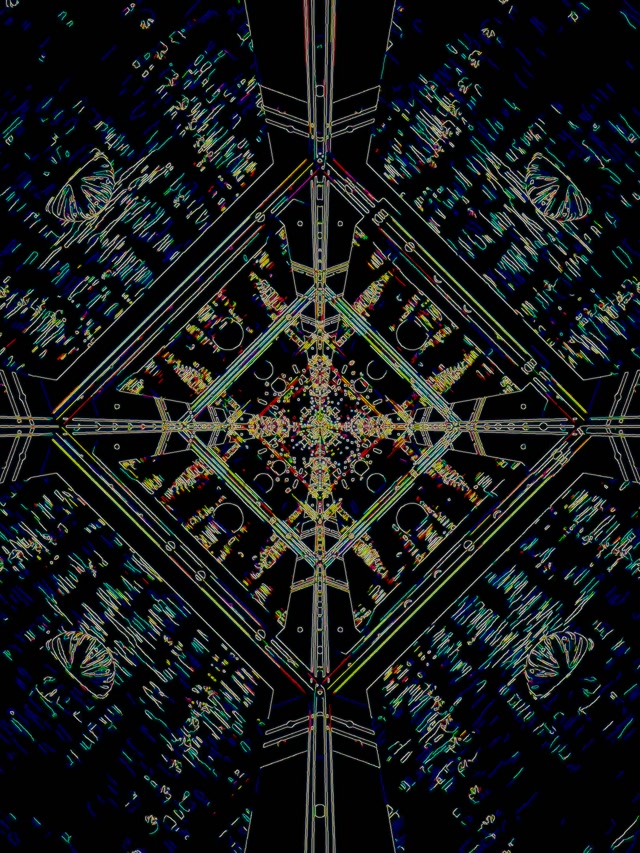 Twnnel Neon Kaleidosgop Sgrin Arbedwr 3:4 iPad Portread 60fps VJ Loop
