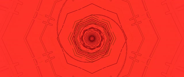 Twnnel Neon Coch Troellwr Octagon Dolen Vj 2.39:1 Cinemascope 60fps Arbedwr Sgrin