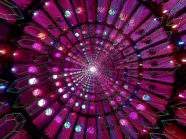 Twnnel Neon Grisial Porffor Arbedwr Sgrin 4:3 Clasurol 60fps VJ Loop