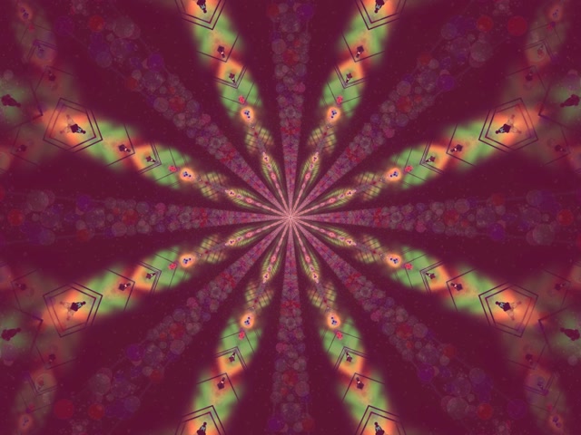 Twnnel Neon Ffrwydrad Blodyn Caleidosgop 4:3 Clasurol 60fps Sgrinarbedydd VJLoops