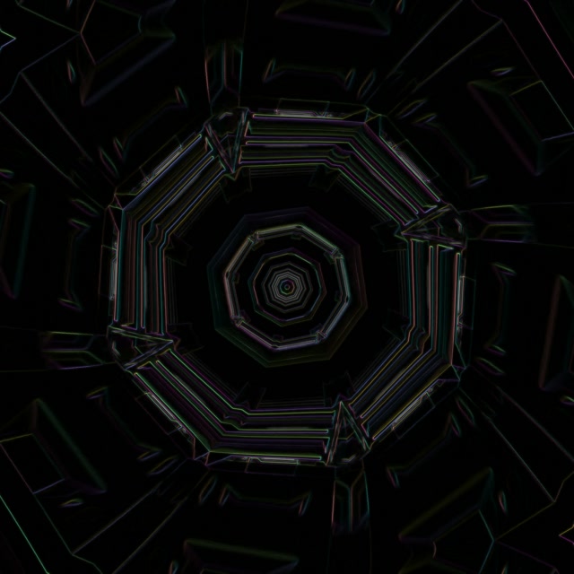 Neon Tunnel Octagon Vortex Loop 1:1 Square 60fps Screensaver VJ Animation