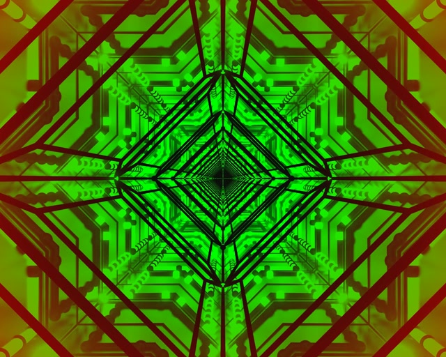 Twnnel Neon Gwyrdd Coch Arbedydd Sgrin 5:4 diwydiannol 60fps VJ Loop