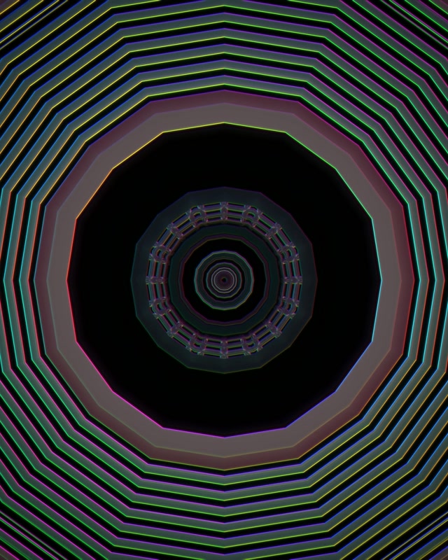 Neon Tunnel Infinite Octagon Vortex Loop 4:5 Instagram 60fps Screensaver VJ