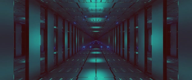 Twnnel Neon Grid Glas Gwyrddlas VJ Loop 60fps 2.39:1 Cinemascope Arbedwr Sgrin