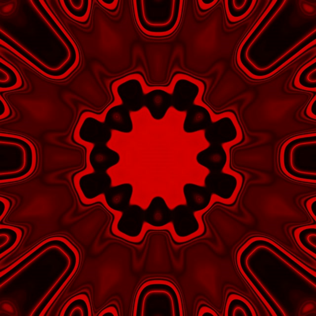 1:1 Square | 60fps Neon Tunnel Screensaver - Red Kaleidoscope Fractal Loop Visual VJ
