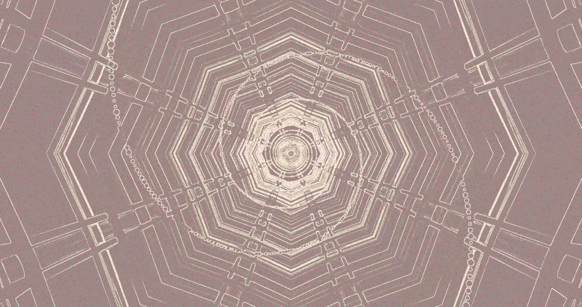 Neon Tunnel Pauseskærm 4K UHD 60fps Roseguld Geometrisk VJ Loop