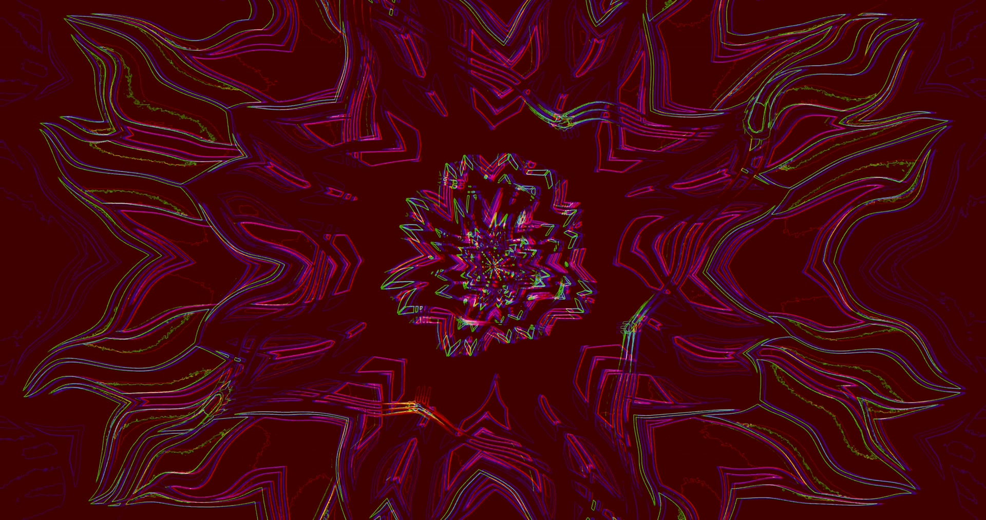 Neon Tunnel Rød Fraktal Pauseskærm 4K UHD 60fps VJ Loop