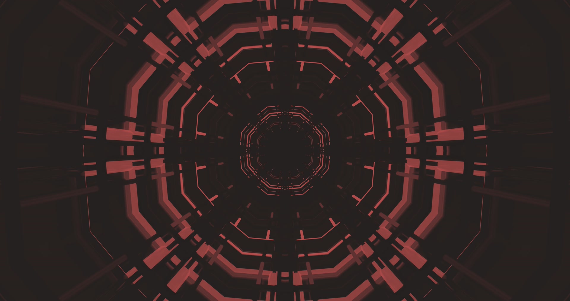 Rød Neon Tunnel Pauseskærm 4K UHD 60fps VJ Loop PC