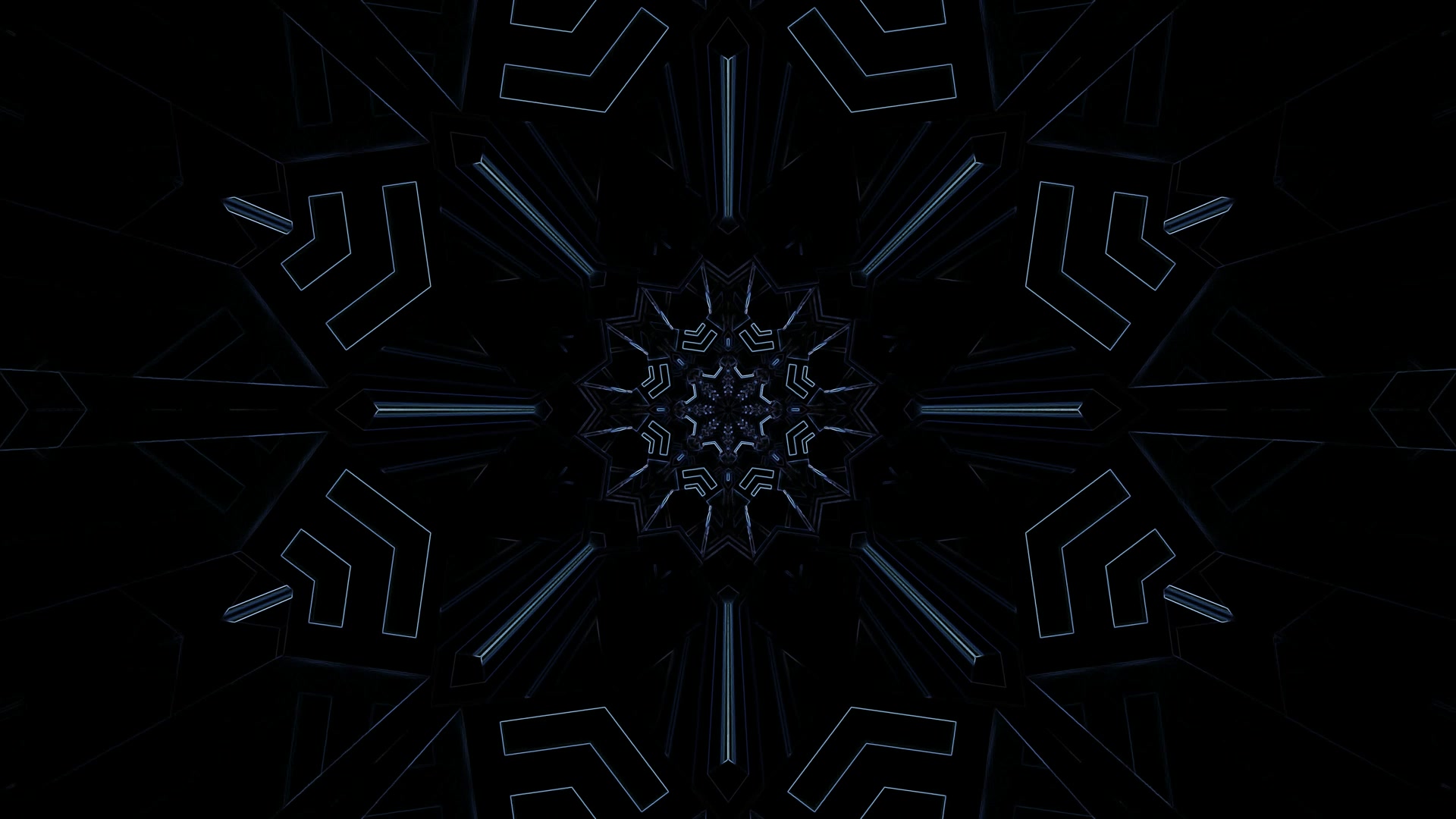 Mørkeblå Neon Tunnel Pauseskærm 4K UHD 60fps VJ Loop