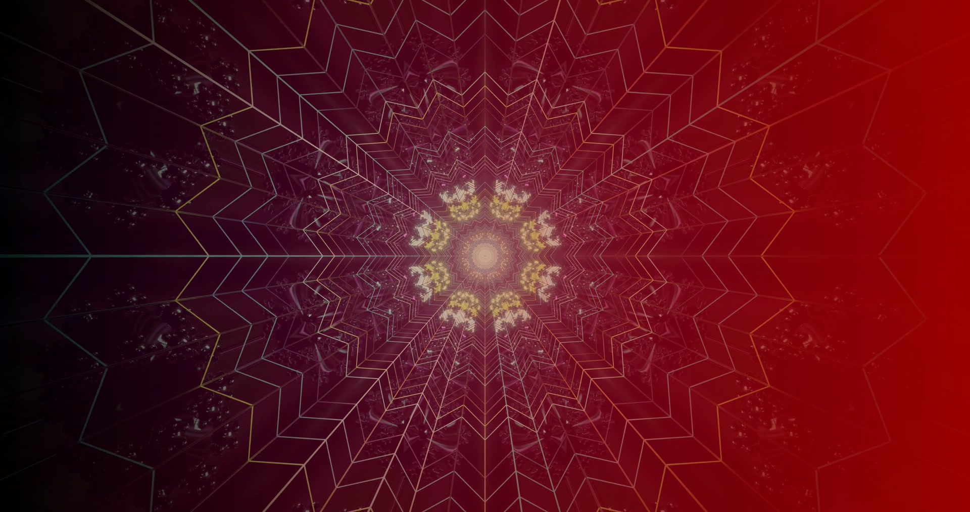Dark Red Star Fractal Neon Tunnel 4k uhd 60fps screensaver Motion background