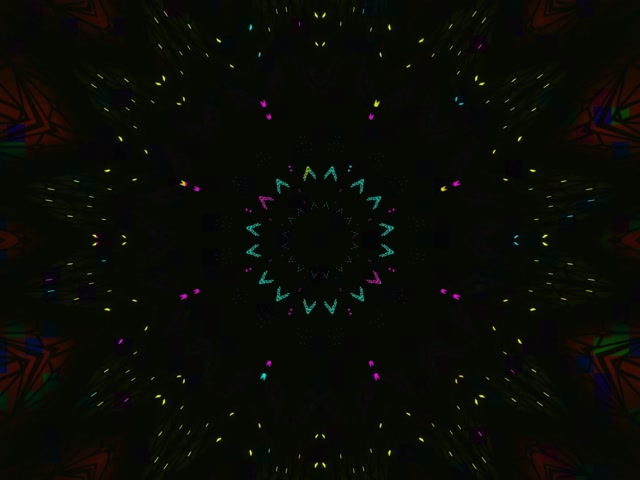 Neon Tunnel Kaleidoskop Stjerne Eksplosion VJLoops 4:3 Klassisk 60fps Pauseskærm