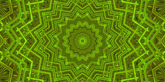 Grøn Neon Tunnel Stjerne Pauseskærm 2:1 Univisium 60fps VJLoops