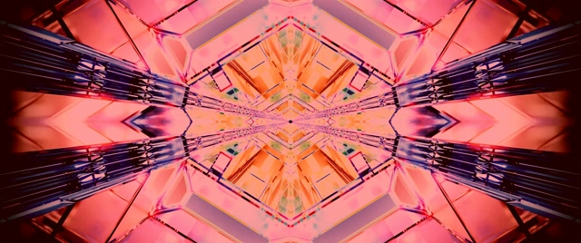 Neon Tunnel Kaleidoskop Eksplosion VJ Loop 2.39:1 Cinemascope 60fps Pauseskærm