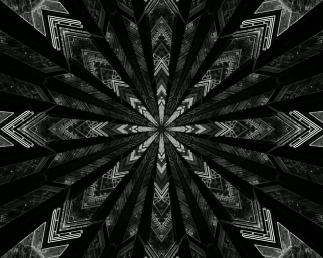 Mørk Neon Tunnel S&H Kaleidoskop 5:4 industrial 60fps Pauseskærm VJ Loop