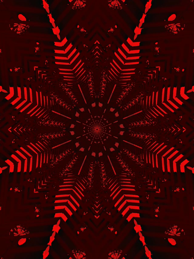 Rød Neon Tunnel 8-Takket Stjerne Hvirvel Pauseskærm 3:4 iPad Portrait 60fps Vj Loop