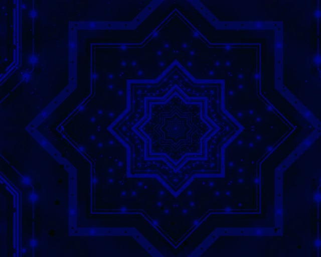 Neon Tunnel Blå Stjerne Mandala Loop 5:4 industrial 60fps Pauseskærm Vj loop