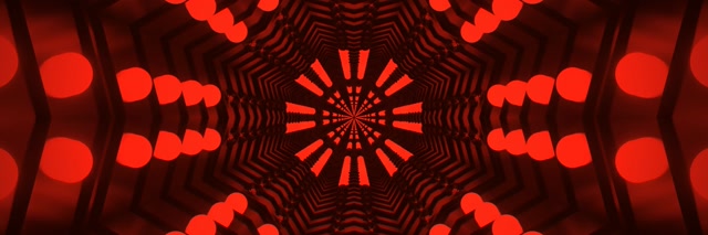 Rød Neon Tunnel Kaleidoskop Hvirvel VJ Loop 3:1 Triple Bred 60fps Pauseskærm
