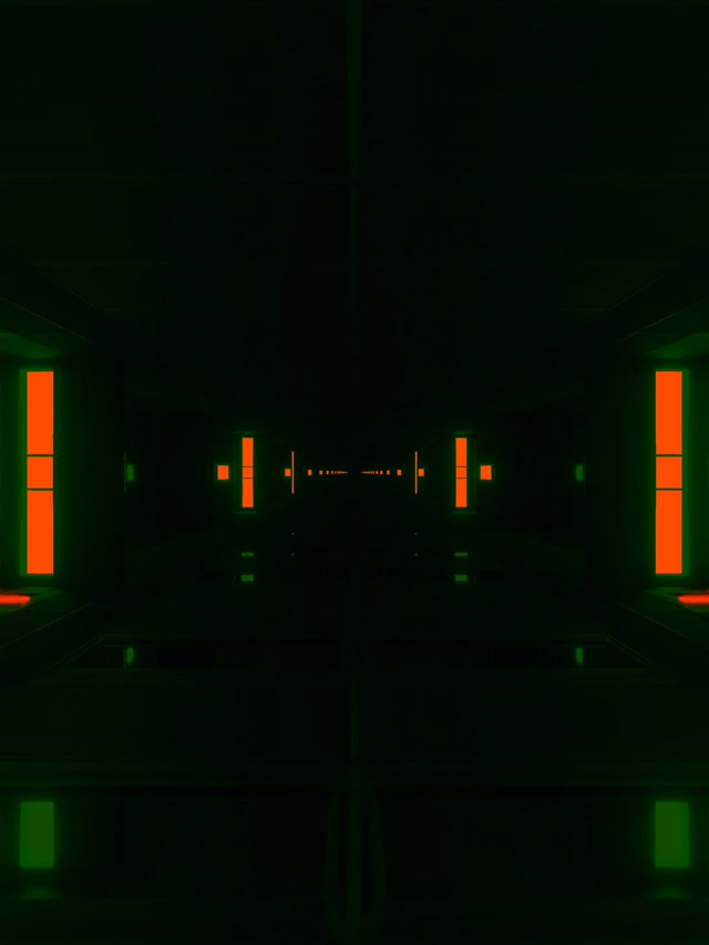 Neon Tunnel Grøn Orange Pauseskærm 60fps 3:4 iPad Portræt VJ Loop