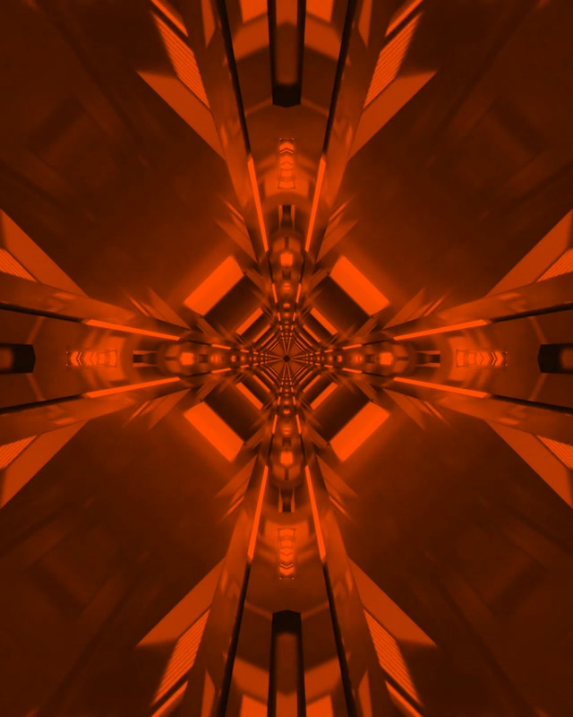 Red Kaleidoscope Neon Tunnel VJ Loop 4:5 Instagram 60fps Screensaver
