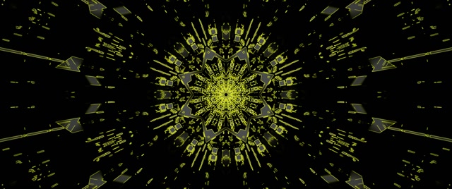 Neon Tunnel Blå Kaleidoskop Eksplosion VJ Loop 2.39:1 Cinemascope 60fps Pauseskærm