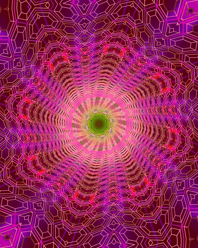 Neon Tunnel Fraktal Kaleidoskop Vj Loop 4:5 Instagram 60fps Pauseskærm