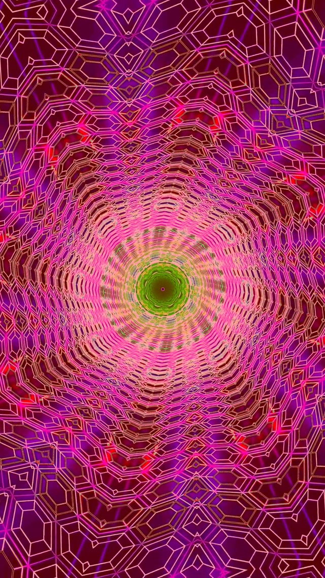 Neon Tunnel Pink Mandala Web 9:16 Reels 60fps Pauseskærm VJ Loop