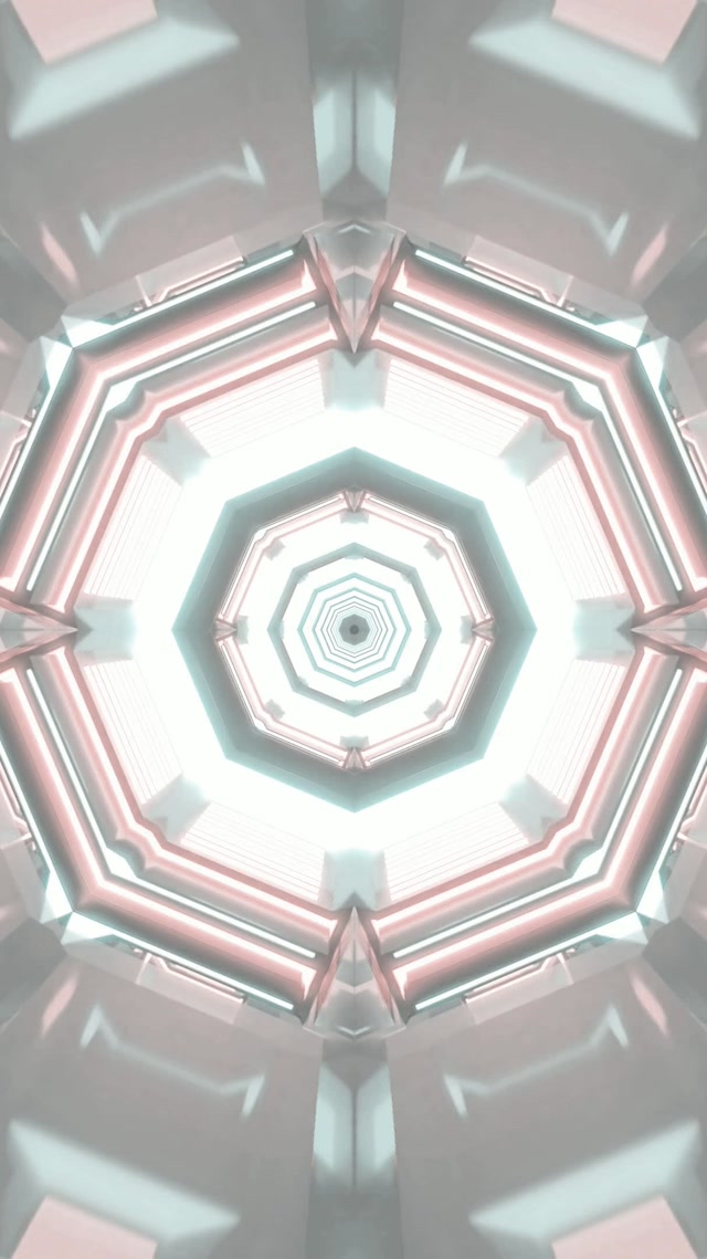 Neon Tunnel Heksagon Hvirvel VJ Loop 9:16 Reels 60fps Pauseskærm