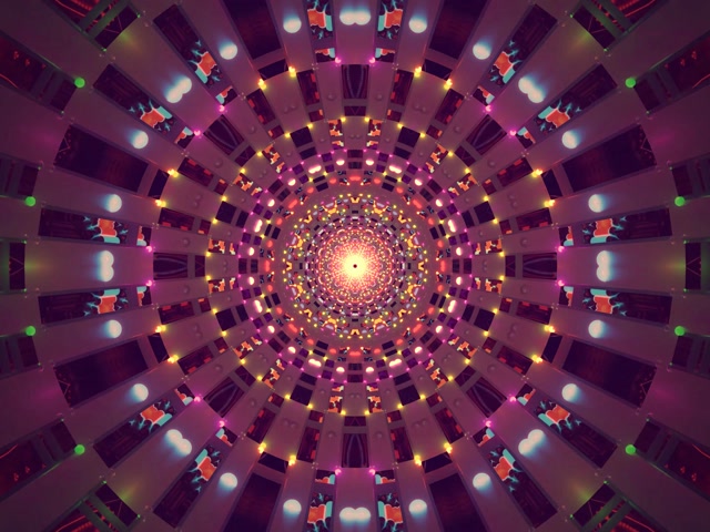 Neon Tunnel Pink Lilla Mandala Vj Loop 4:3 Klassisk 60fps Pauseskærm