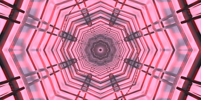 Pink Neon Tunnel Ottekant Hvirvel Vj Loop 2:1 Univisium 60fps Pauseskærm