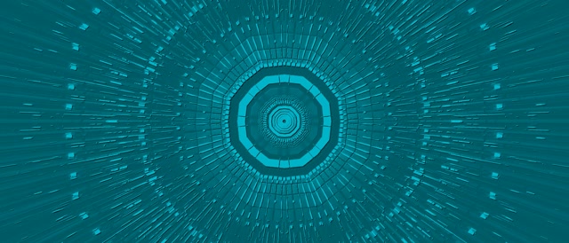 Teal Neon Tunnel Hvirvel Pauseskærm 21:9 Ultrawide 60fps VJ Loop