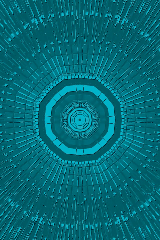 Teal Oktagon Neon Tunnel VJ Loop 2:3 Photo Portrait 60fps Pauseskærm