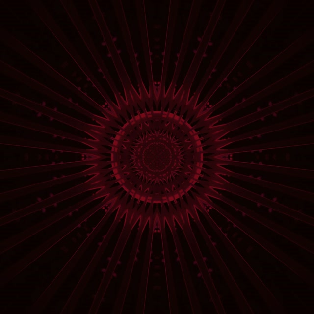 Karmin Mandala Burst Neon Tunnel VJ Loop 1:1 Firkant 60fps Pauseskærm