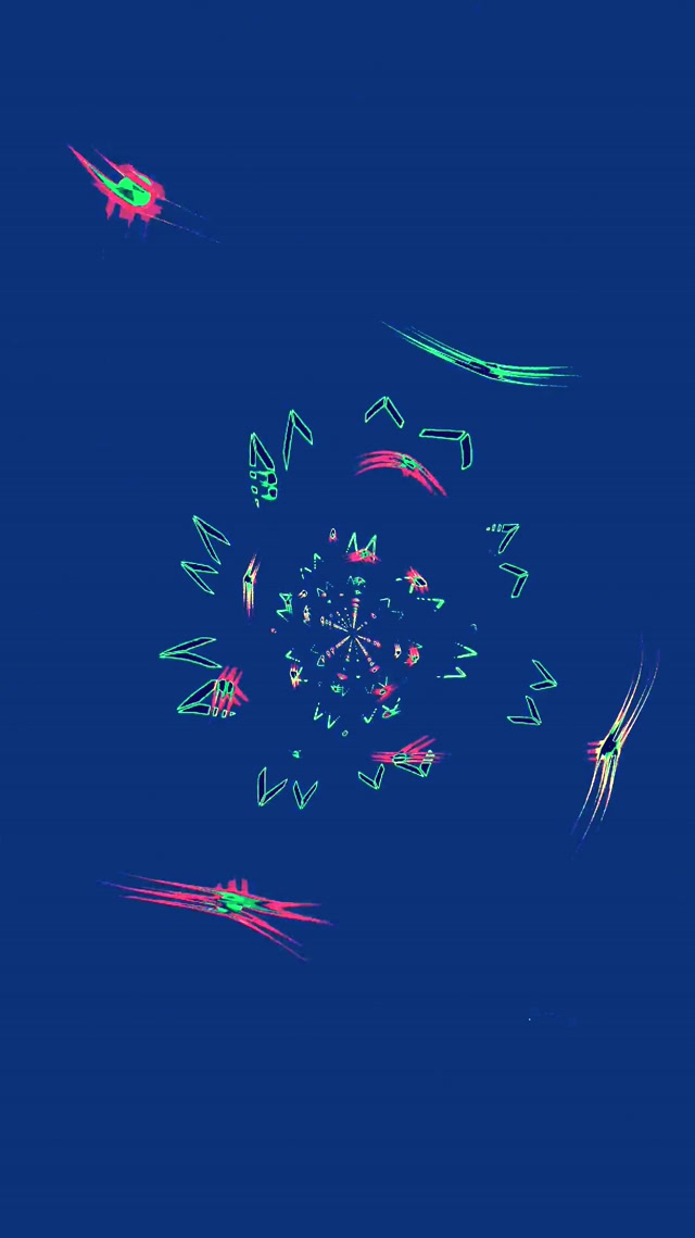 Neon Tunnel Spiral Pauseskærm 60fps 9:16 Reels VJ Loop Blå Grøn Pink