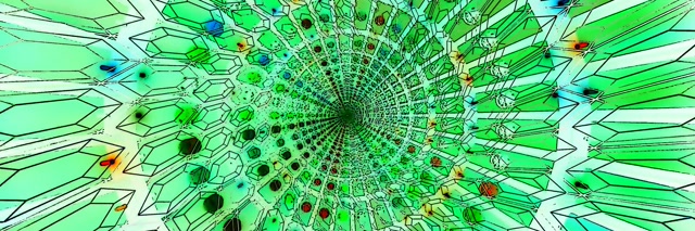 Grøn Neon Tunnel Pauseskærm 3:1 Triple Wide 60fps VJ Loop PC Laptop