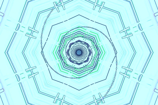 Cyan Neon Tunnel Pauseskærm 3:2 Surface 60fps VJ Loop PC Laptop