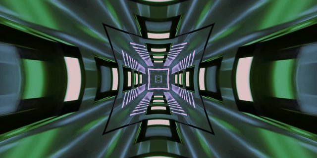 Neon Tunnel Kaleidoskop Kors VJLoops 2:1 Univisium 60fps Pauseskærm
