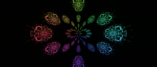 Neon Tunnel Regnbue Fraktal Kaleidoskop Vj Loop 21:9 Ultrawide 60fps Pauseskærm