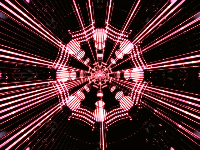 Neon Tunnel Rød Ottekant Spind Vj Loop 4:3 Klassisk 60fps Pauseskærm