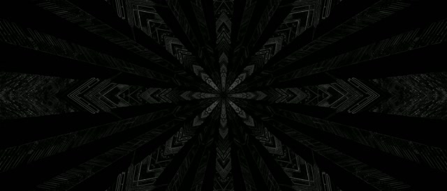 Neon Tunnel Mørk Kaleidoskop Stjerne Eksplosion VJLoops 21:9 Ultrawide 60fps Pauseskærm