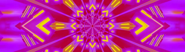 Neon Tunnel Kaleidoskop Stjerne Eksplosion 32:9 Super Ultrawide 60fps Pauseskærm VJLoops