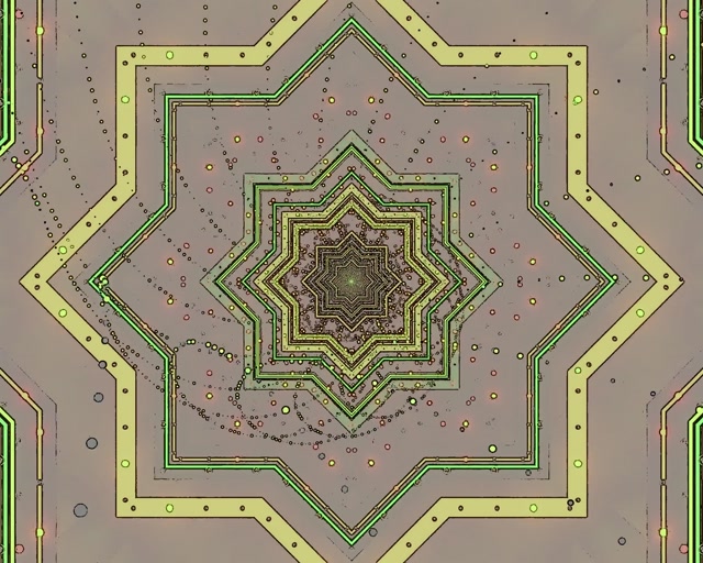 Neon Tunnel Stjerne Mandala Grøn 5:4 Industrial 60fps Pauseskærm VJ Loop