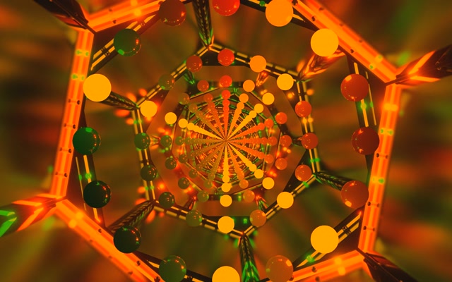 Neon Tunnel Orange Grøn Pauseskærm 60fps 16:10 MacBook VJLoops