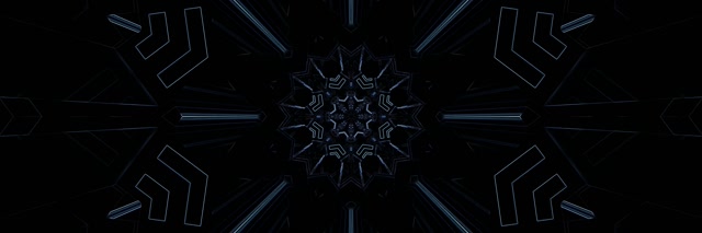 Neon Tunnel Mørk Stjerne Kalejdoskop VJ Loop 3:1 Triple Wide 60fps Pauseskærm