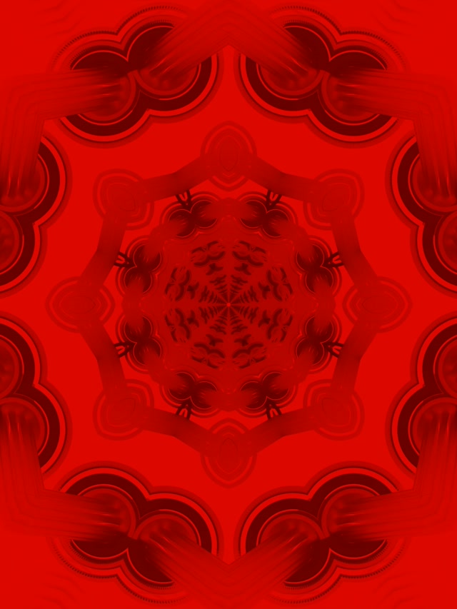 Rød Fraktal Mandala Neon Tunnel Vj Loop 3:4 iPad Portræt 60fps Pauseskærm