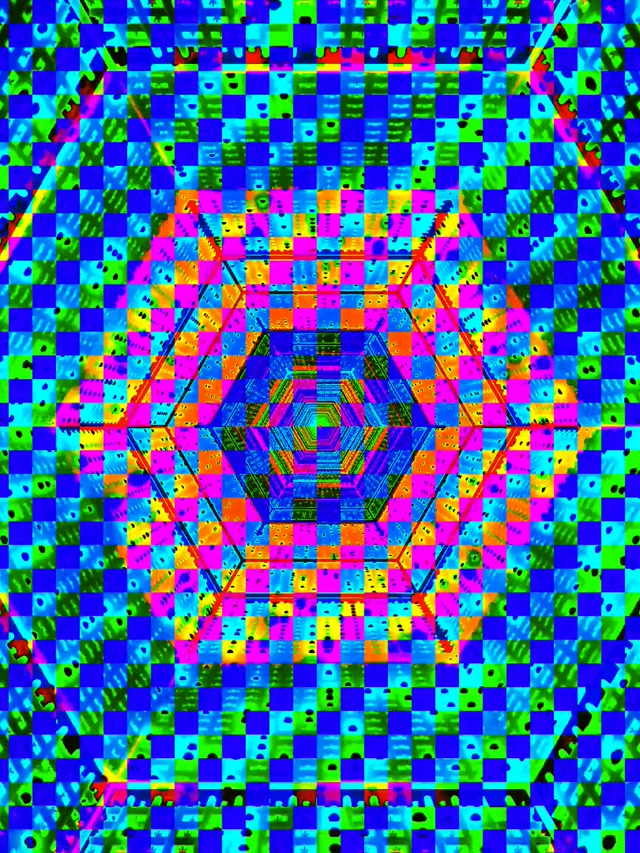 Neon Tunnel Hexagon Gitter VJLoops 3:4 iPad Portrait 60fps Pauseskærm