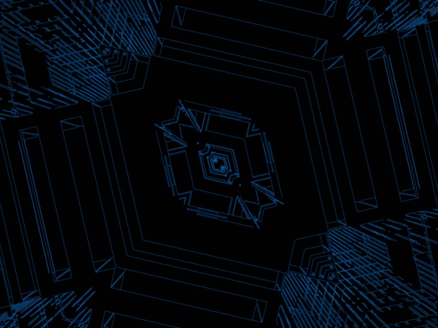 Blå Neon Tunnel Pauseskærm 4:3 Classic 60fps VJ Loop PC Laptop