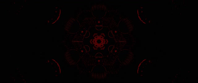 Rød Gear Mandala Neon Tunnel 2.39:1 Cinemascope 60fps Pauseskærm VJLoops