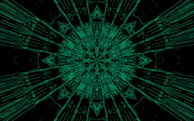 Neon Tunnel Grøn Fraktal Kaleidoskop Eksplosion VJ Loop 16:10 MacBook 60fps Pauseskærm