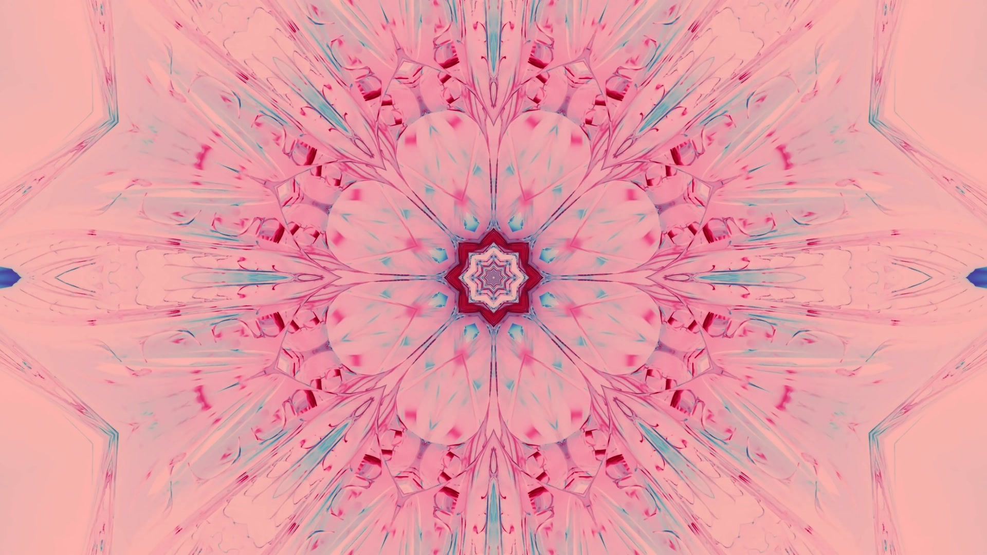 Rose Krystal Neon Tunnel Blomst 4K UHD 60fps Pauseskærm Live Tapet