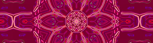 Neon Tunnel Karmosinrød Mandala Stjerne 32:9 Super Ultrawide 60fps Pauseskærm VJ Loop